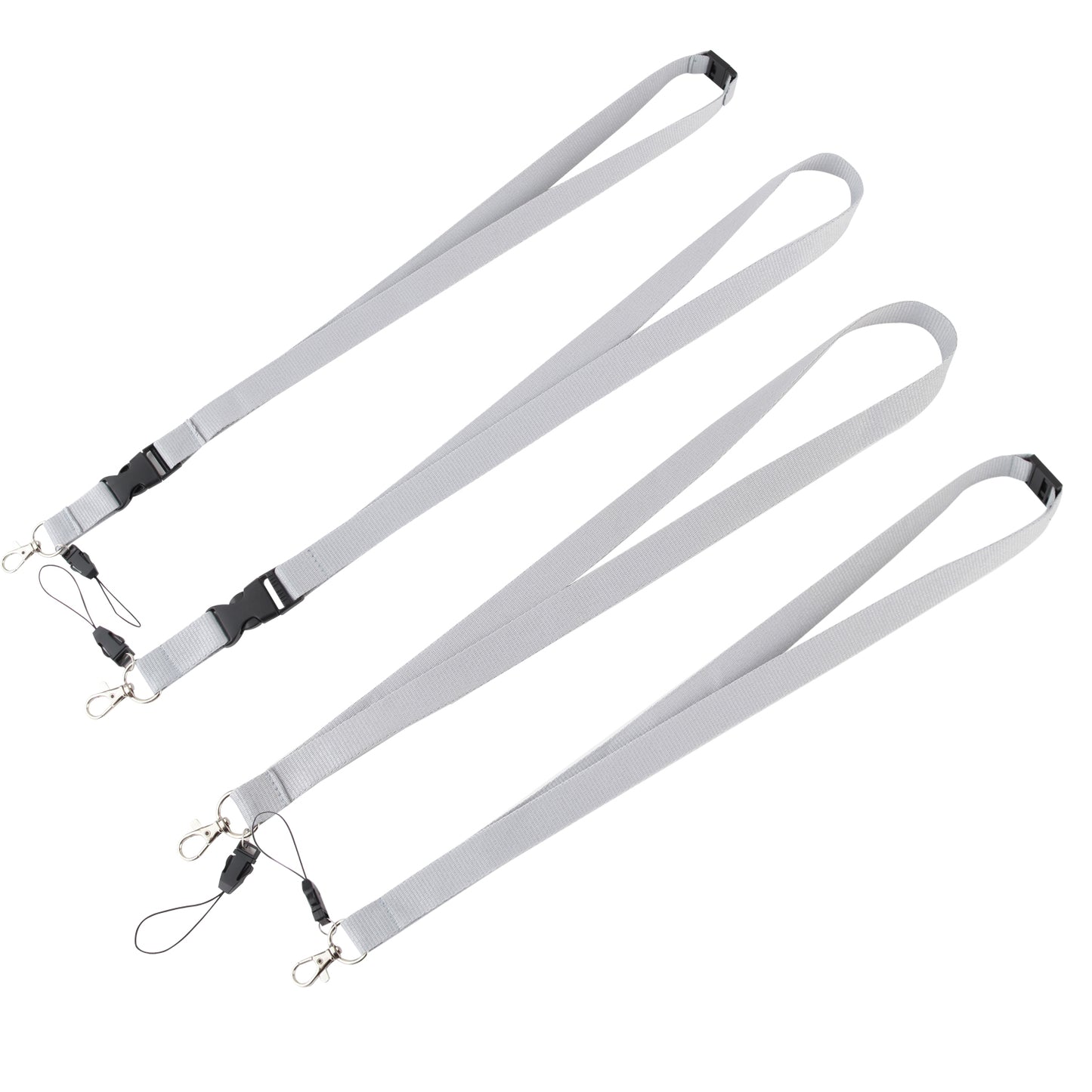 polyester lanyard with metal hook + plastic bukcle