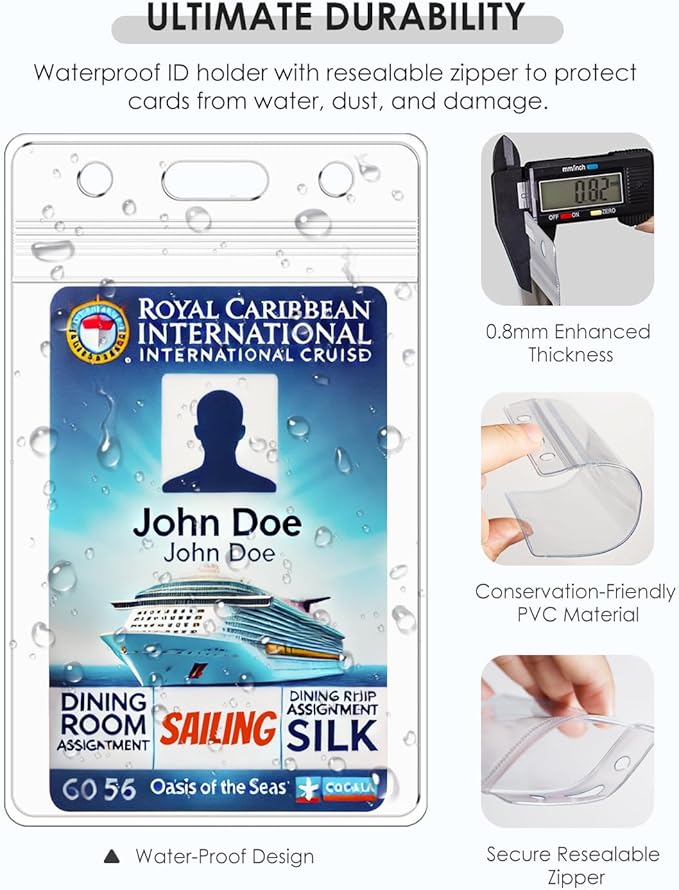 Cruise Lanyards with Ocean Creature Design, Cruise Ship Lanyards with Waterproof ID Badge Holders