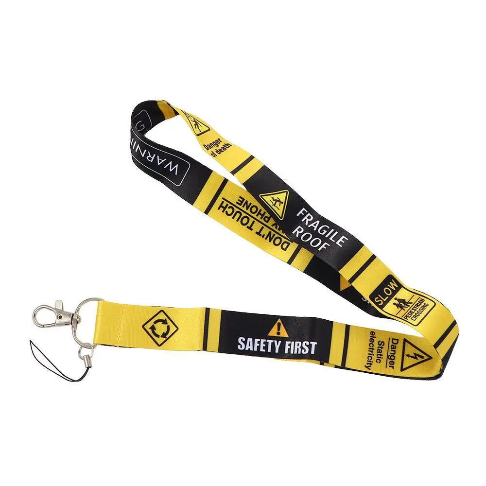 Warning Sign Hanging Rope, Cool Necklace, Mobile Phone Key ID Lanyard, DIY Lanyard