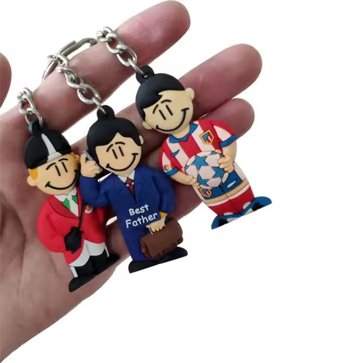 Personalized promotional gift keychain cute Christmas cartoon cartoon soft rubber polyvinyl chloride keychain customization logo 2d 3d keychain