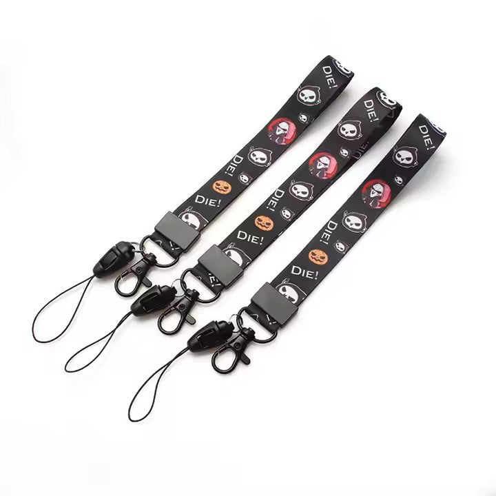 Promotional polyester lanyard sublimation polyester wrist short lanyard strap