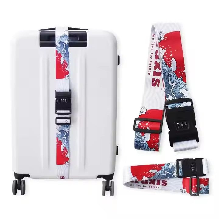 Custom logo adjustable polyester separation belt clip suitcase belt luggage belt