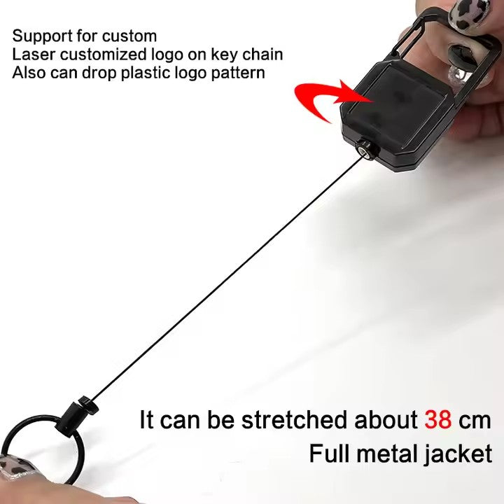New Design Blank Carabiner Keychain Heavy Duty Badge Reel Durable Metal Retractable Badge Reel for Id Holder