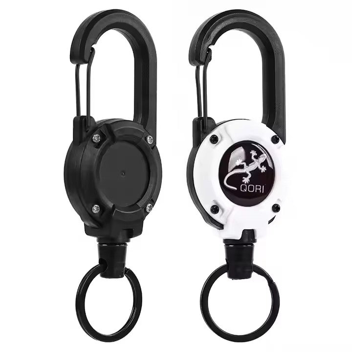 Mountain Climbing Buckle Style Motorcycle Keychain Tool Badge Holder Accessory Outdoor Sports Retractable Badge Roller Keychain ID Badge Roller