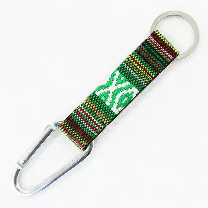 Wholesale Custom Short Lanyard Woven Key Chain Carabiner Short Strap Lanyard