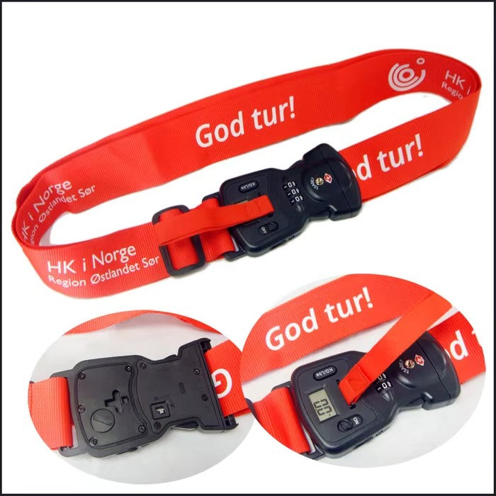 Rainbow color luggage strap with digital lock weight scale luggage strap with custom weight lift luggage strap