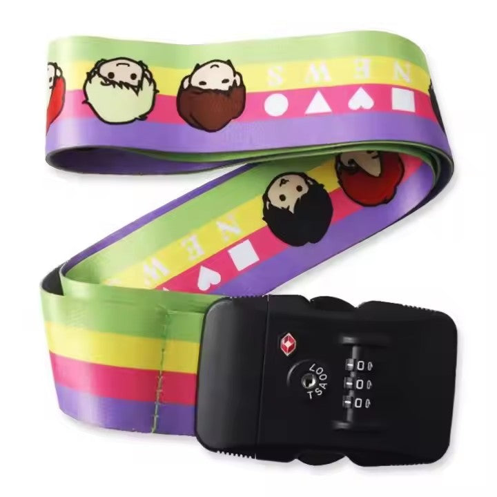Custom logo adjustable polyester separation belt clip suitcase belt luggage belt
