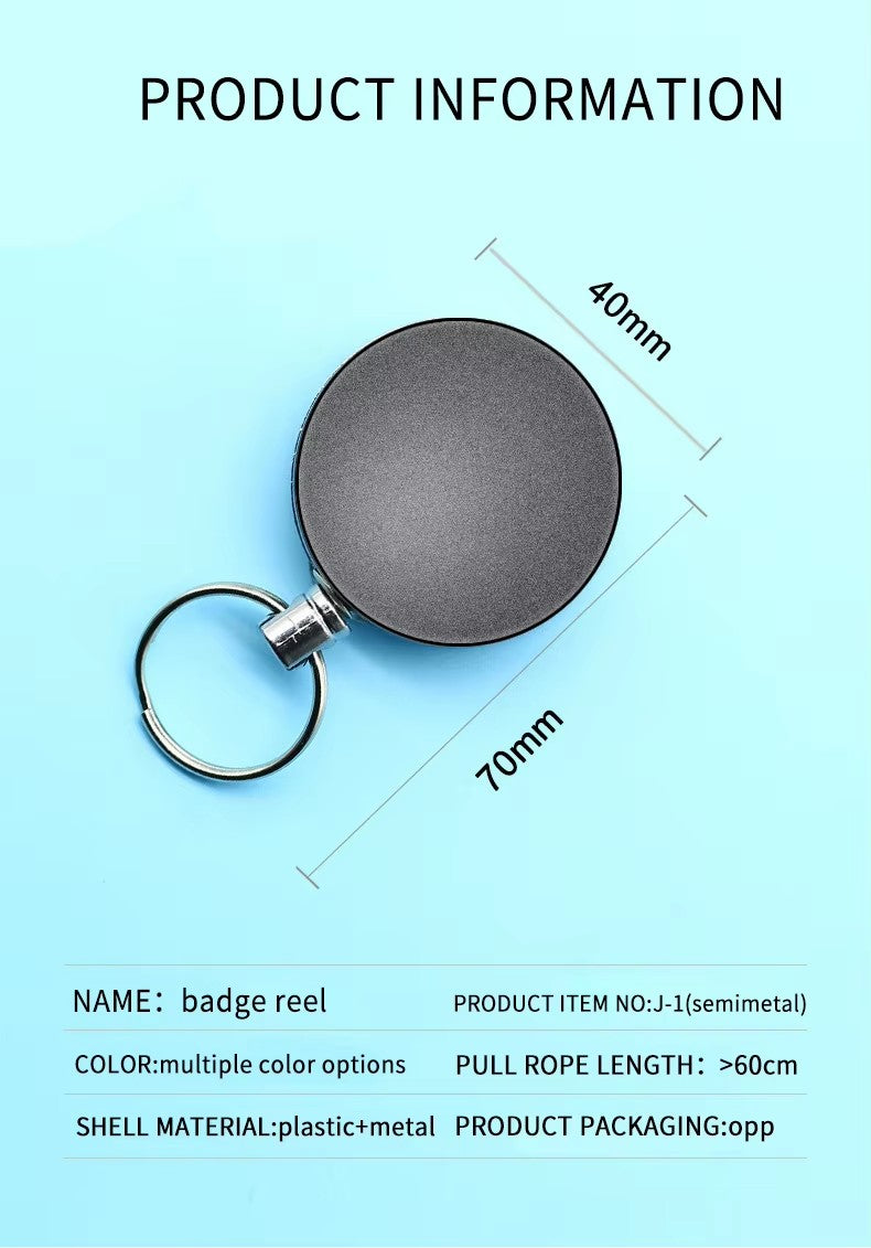 Custom logo Keychain Outdoor Keychain With Metal Clip Retractable Badge Reel Keychain Gadgets Electronic Innovative New Idea