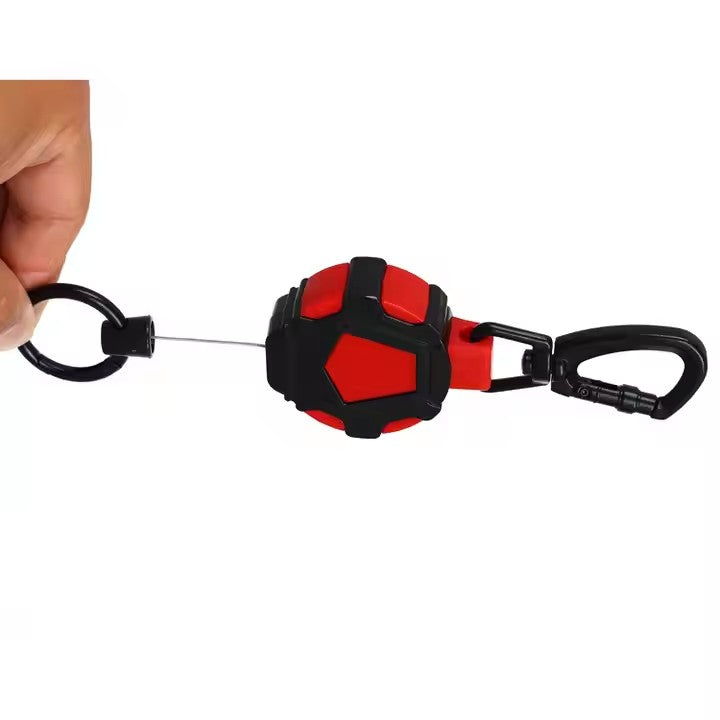 Outdoor sports heavy motorcycle keychain telescopic badge reel key ring carabiner keychain telescopic badge reel