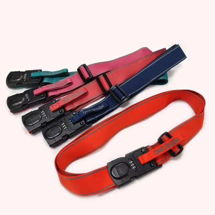 Rainbow color luggage strap with digital lock weight scale luggage strap with custom weight lift luggage strap