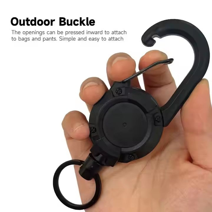 Mountain Climbing Buckle Style Motorcycle Keychain Tool Badge Holder Accessory Outdoor Sports Retractable Badge Roller Keychain ID Badge Roller