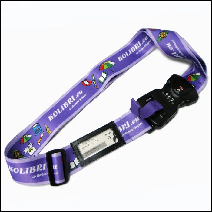 Rainbow color luggage strap with digital lock weight scale luggage strap with custom weight lift luggage strap