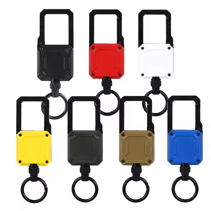 Heavy Duty Metal Carabiner KeyChain Retractable Badge Reel With ID Card Holder Retractable Badge Reel Motorcycle Keychain