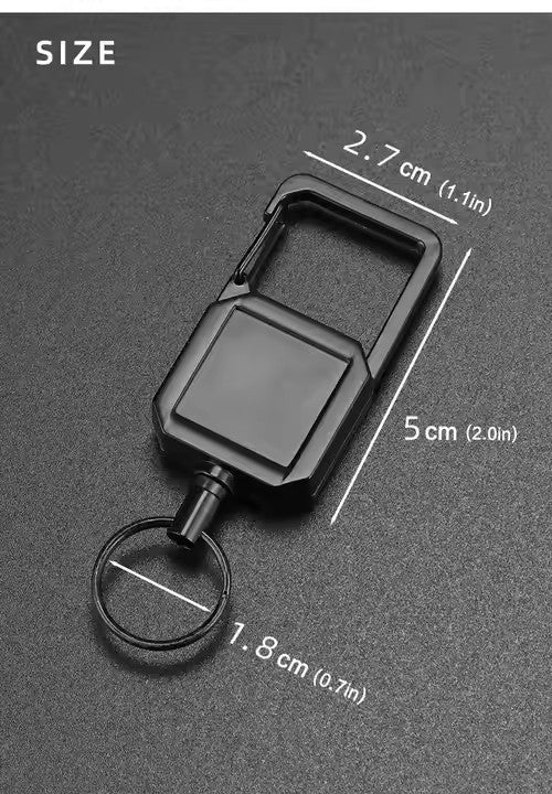 New Design Blank Carabiner Keychain Heavy Duty Badge Reel Durable Metal Retractable Badge Reel for Id Holder