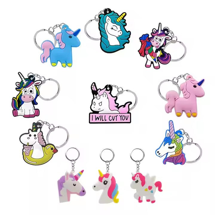 Personalized promotional gift keychain cute Christmas cartoon cartoon soft rubber polyvinyl chloride keychain customization logo 2d 3d keychain