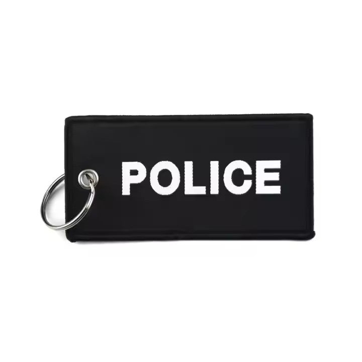 Custom Jet Tag Fabric Embroidery Keychain Lanyard Key Tag With Embroidery Unique Keychains