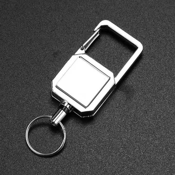New Design Blank Carabiner Keychain Heavy Duty Badge Reel Durable Metal Retractable Badge Reel for Id Holder