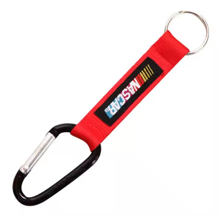 Wholesale Custom Short Lanyard Woven Key Chain Carabiner Short Strap Lanyard