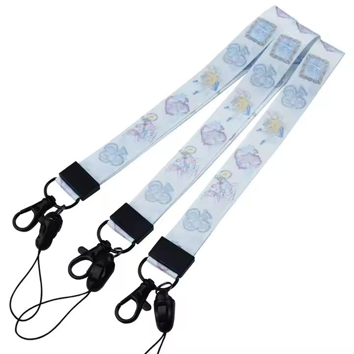 Promotional polyester lanyard sublimation polyester wrist short lanyard strap