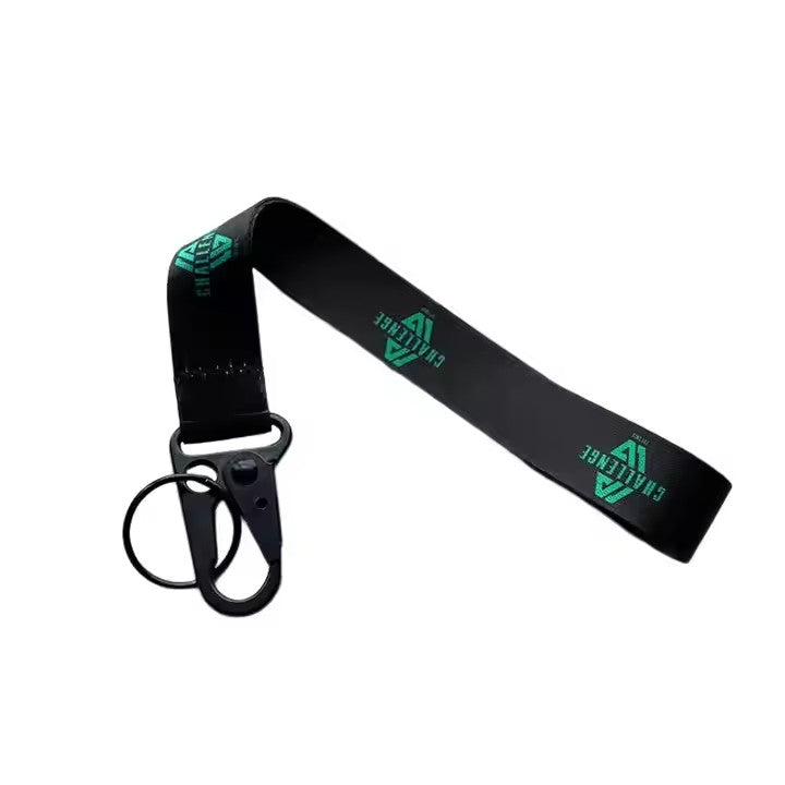 Custom key lanyard mobile phone strap carabiner short wrist nylon and polyester lanyard car keychain motorcycle lanyard