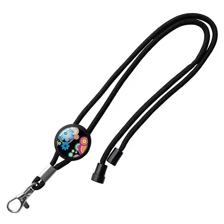 Design Badge Lanyards Epoxy Logo Nylon Material Card Holder Neck Strap Round Cord Blank Lanyard