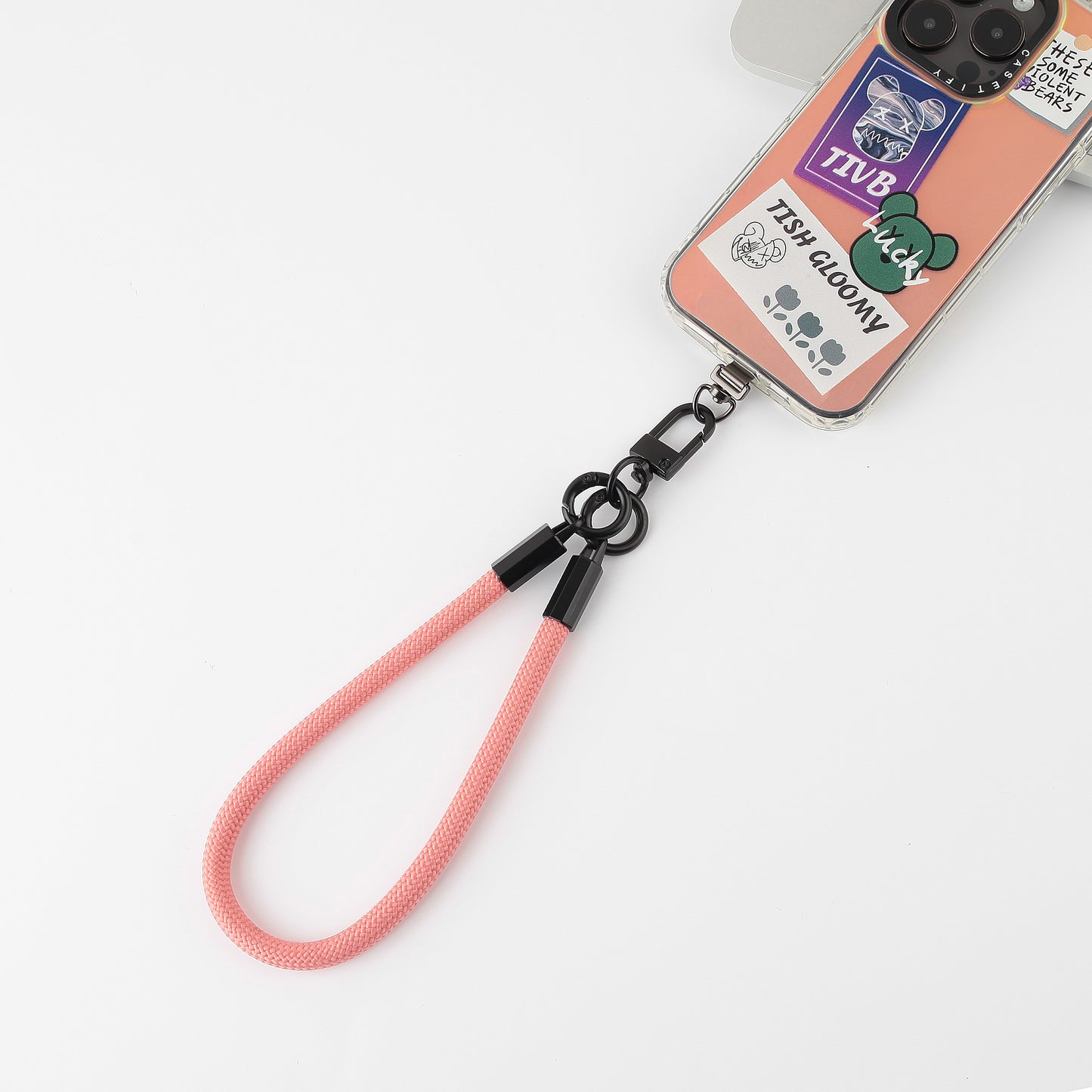 mobile phone lanyard with satinless gasket