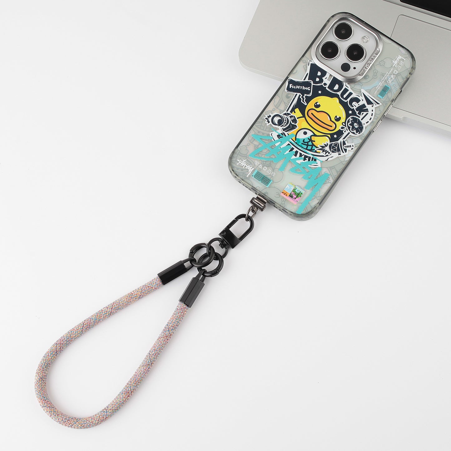 mobile phone lanyard with satinless gasket