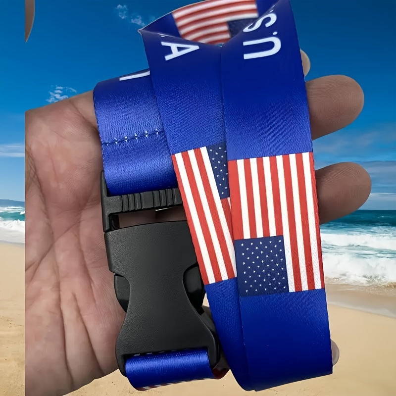American flag breast strap mobile strap sturdy and durable double-sided thermal transfer mobile strap