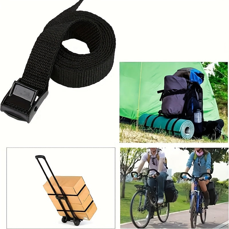 1pc Lashing Strap With CAM Buckle, 1-inch X 11-foot Zinc Alloy Press Buckle Strap, Cargo And Baggage Strap 1m/2m/3m/4m*25mm Black Tie Down Strap Strong Ratchet Belt Luggage Bag Cargo Lashing With Metal Buckle
