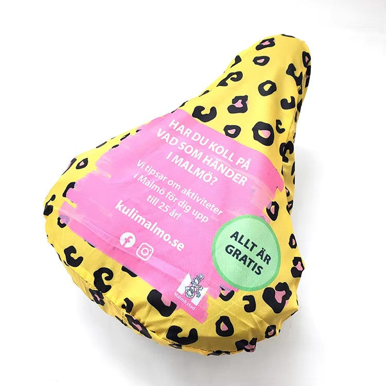 Custom Logo Printing Non-Slip RPET Recycled Soft Bicycle Bicycle Seat Saddle Cover Waterproof Polyester and Nylon