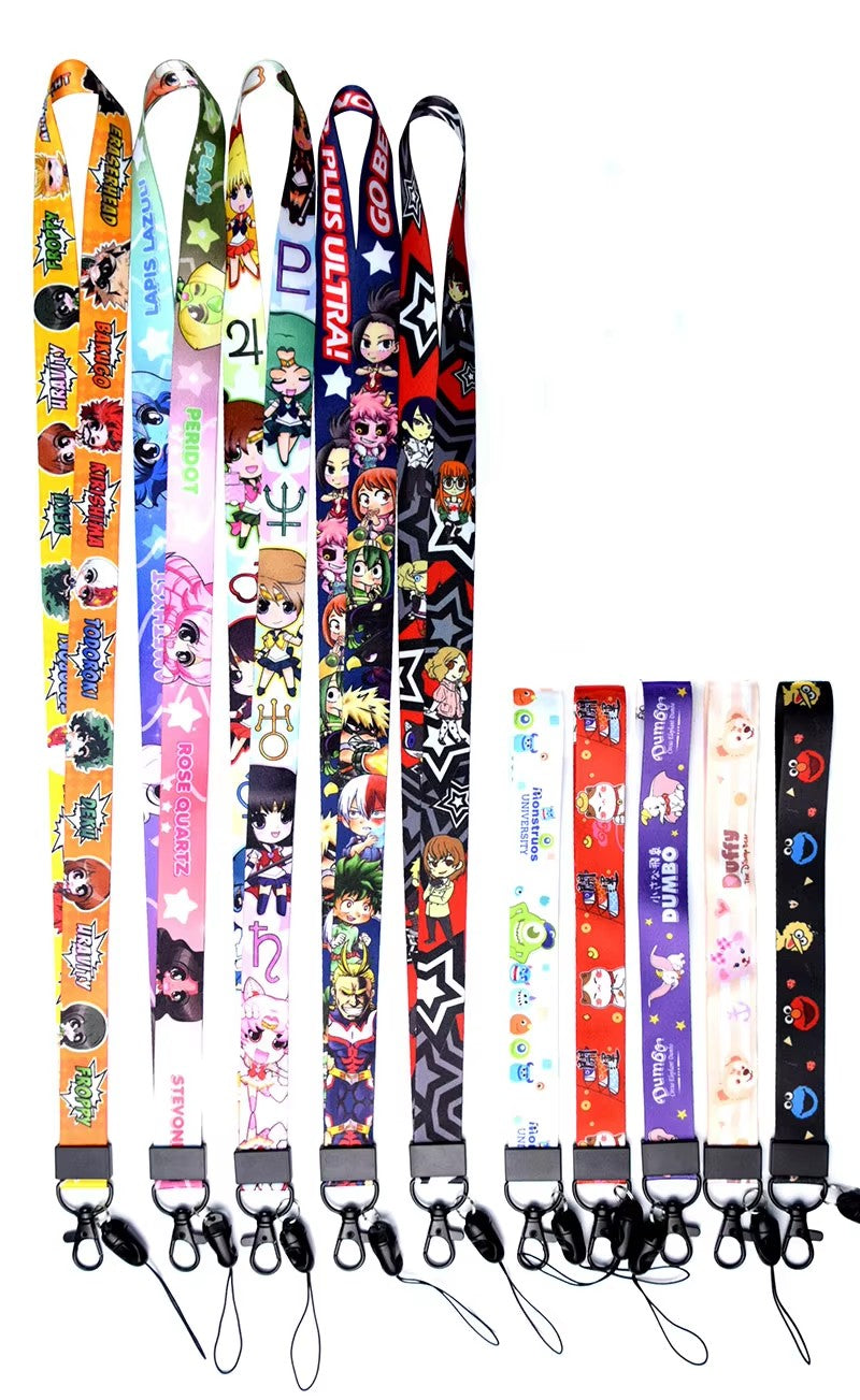 Promotional polyester lanyard sublimation polyester wrist short lanyard strap