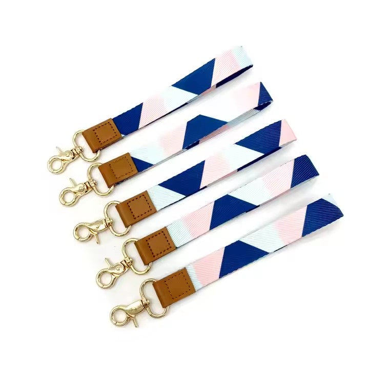 Embroidered High Quality Short Wrist Cotton Lanyard With Metal Hook Full Colour Factory Cheap Price Anime Lanyards