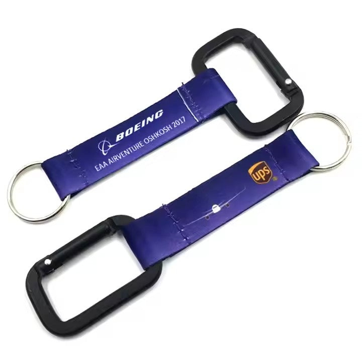 Wholesale Custom Short Lanyard Woven Key Chain Carabiner Short Strap Lanyard