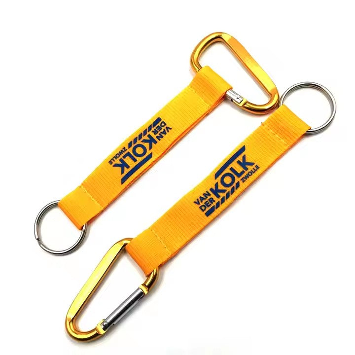 Wholesale Custom Short Lanyard Woven Key Chain Carabiner Short Strap Lanyard