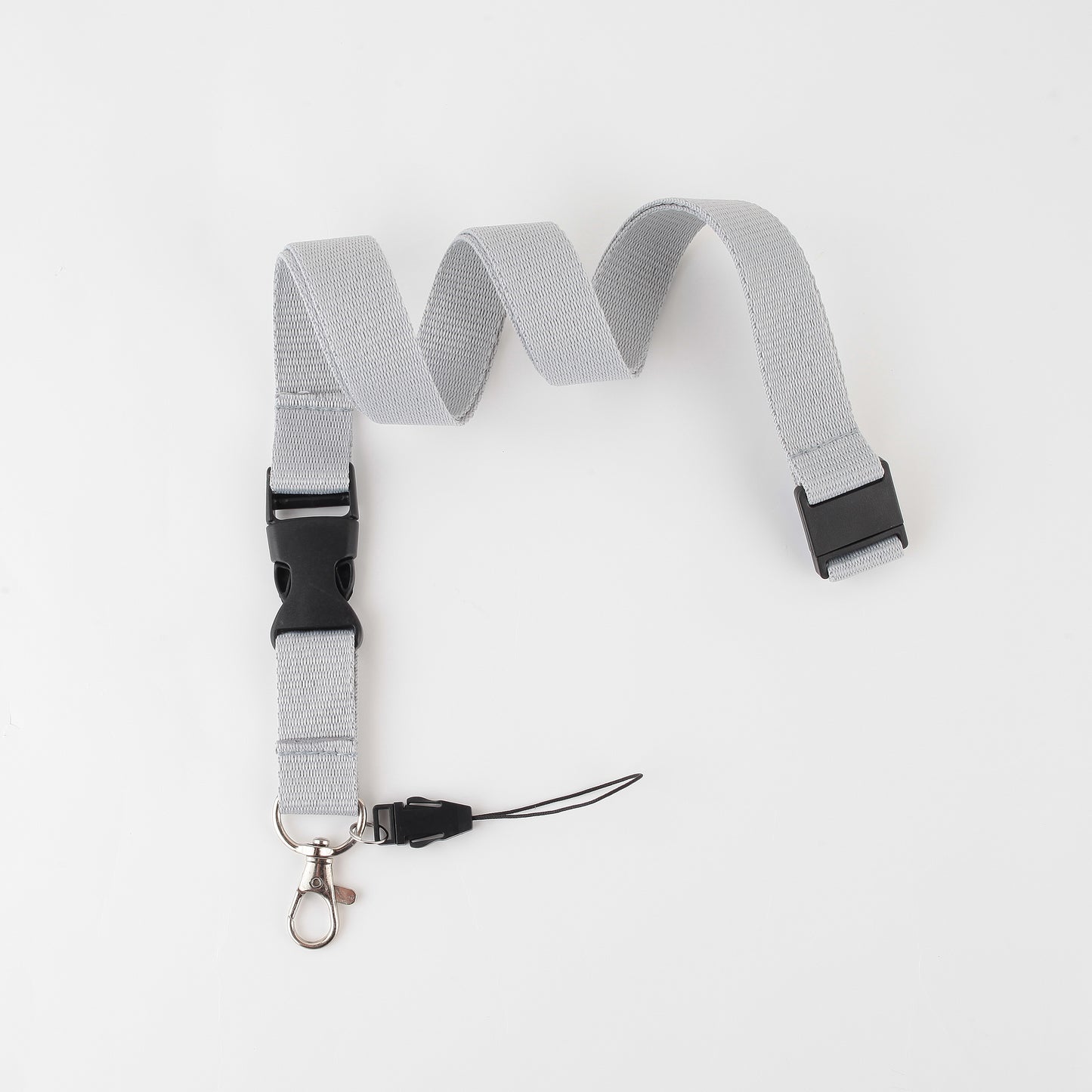 polyester lanyard with metal hook + plastic bukcle