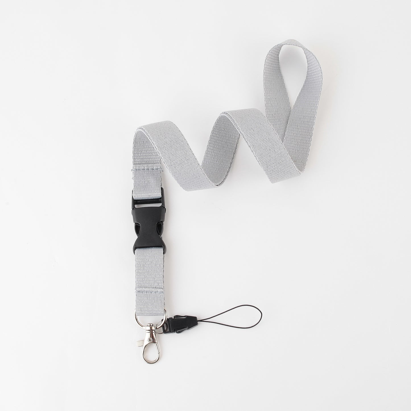 polyester lanyard with metal hook + plastic bukcle