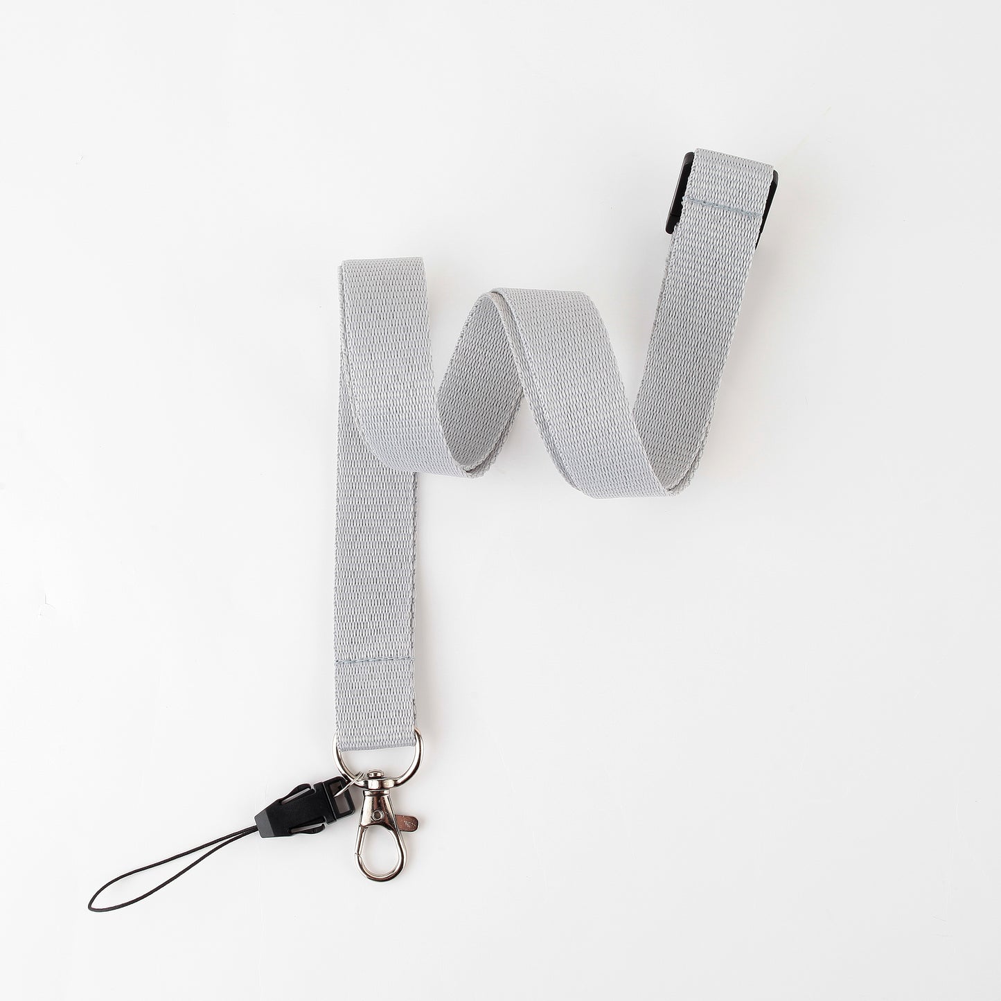 polyester lanyard with metal hook + plastic bukcle