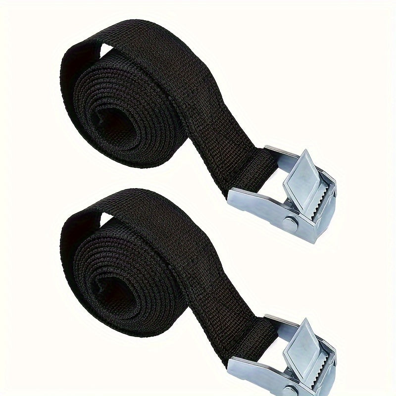 1pc Lashing Strap With CAM Buckle, 1-inch X 11-foot Zinc Alloy Press Buckle Strap, Cargo And Baggage Strap 1m/2m/3m/4m*25mm Black Tie Down Strap Strong Ratchet Belt Luggage Bag Cargo Lashing With Metal Buckle