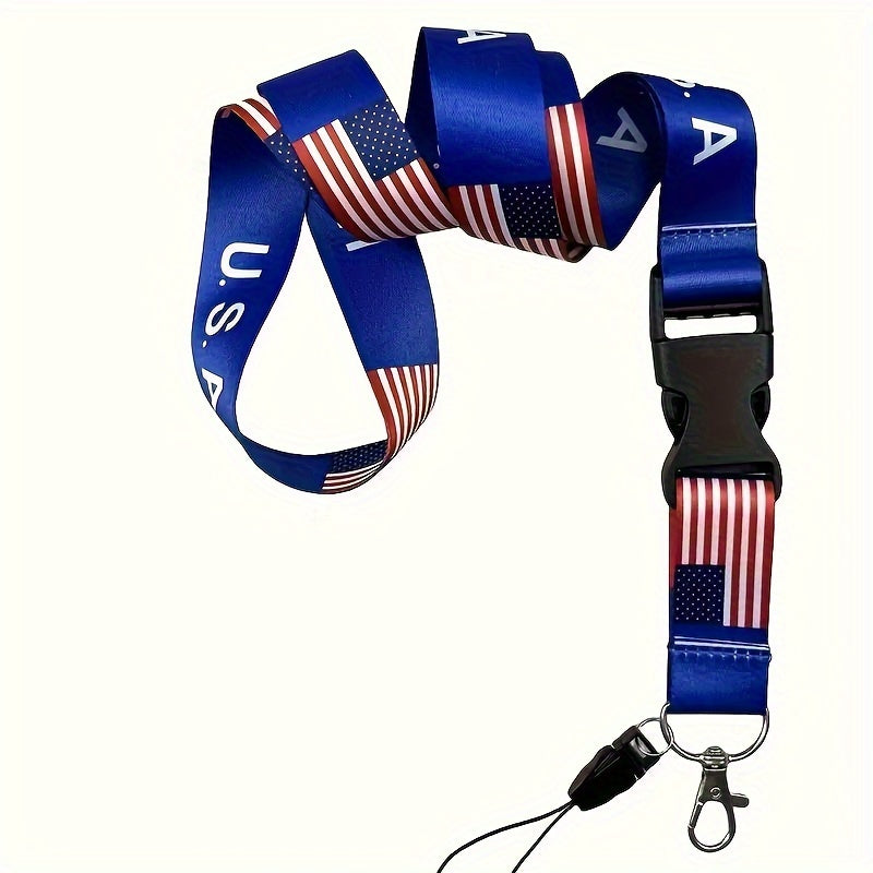 American flag breast strap mobile strap sturdy and durable double-sided thermal transfer mobile strap